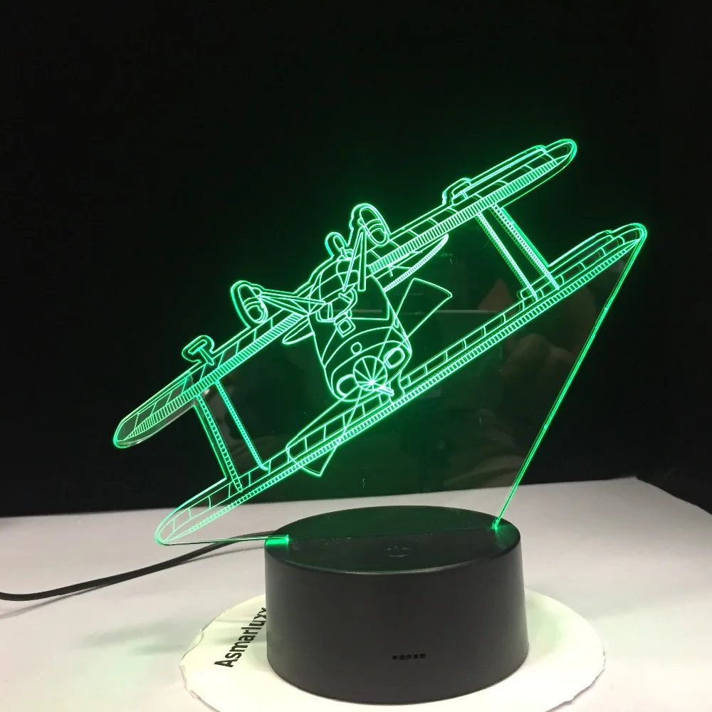 3d-светодиодная лампа в виде древнего планера RGB для настроения светильник 7