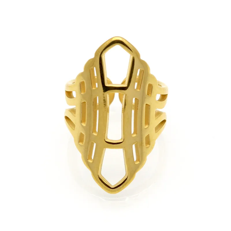 Мода 2019 винтажное большое кольцо античное из нержавеющей стали золотого цвета