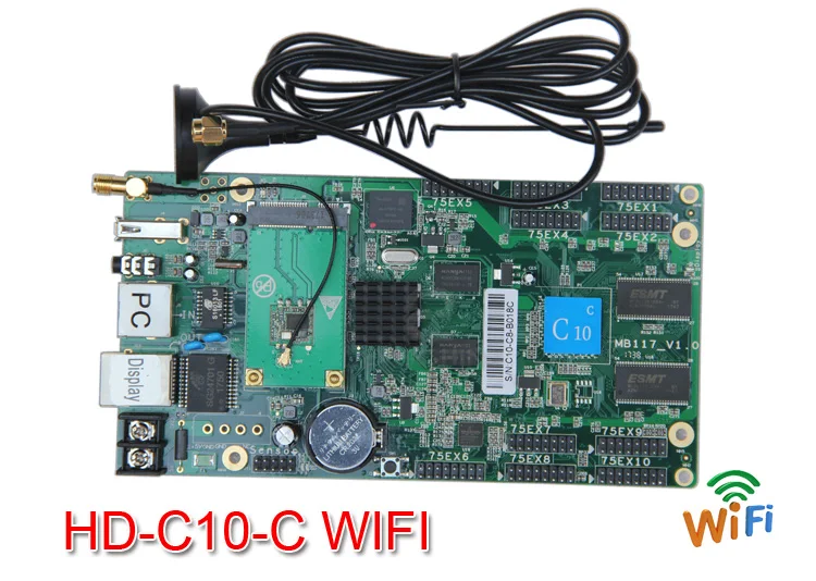 Дизайн высокая экономичность C10 HD-C10-C полноцветный RGB асинхронный Светодиодный дисплей Контроллер карта включает 10xHUB75 порт - Цвет: HD-C10-C WIFI
