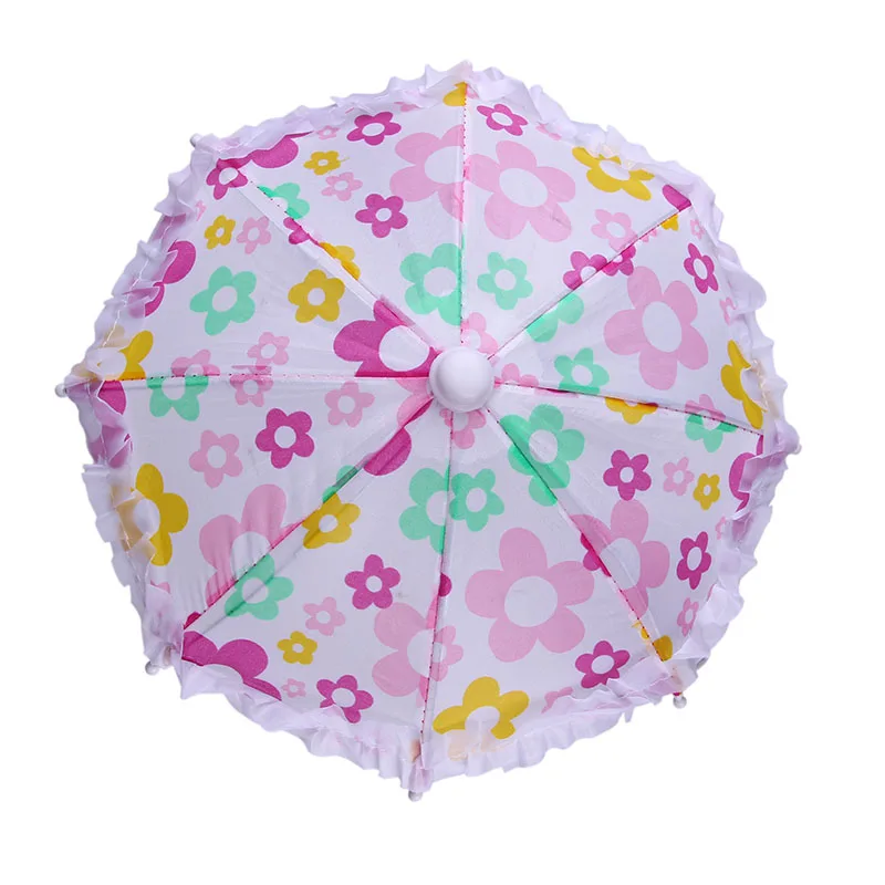 28*22 см белый цветочный узор зонтик подходит 18 дюймов American Girl Doll DIY Boneca аксессуары