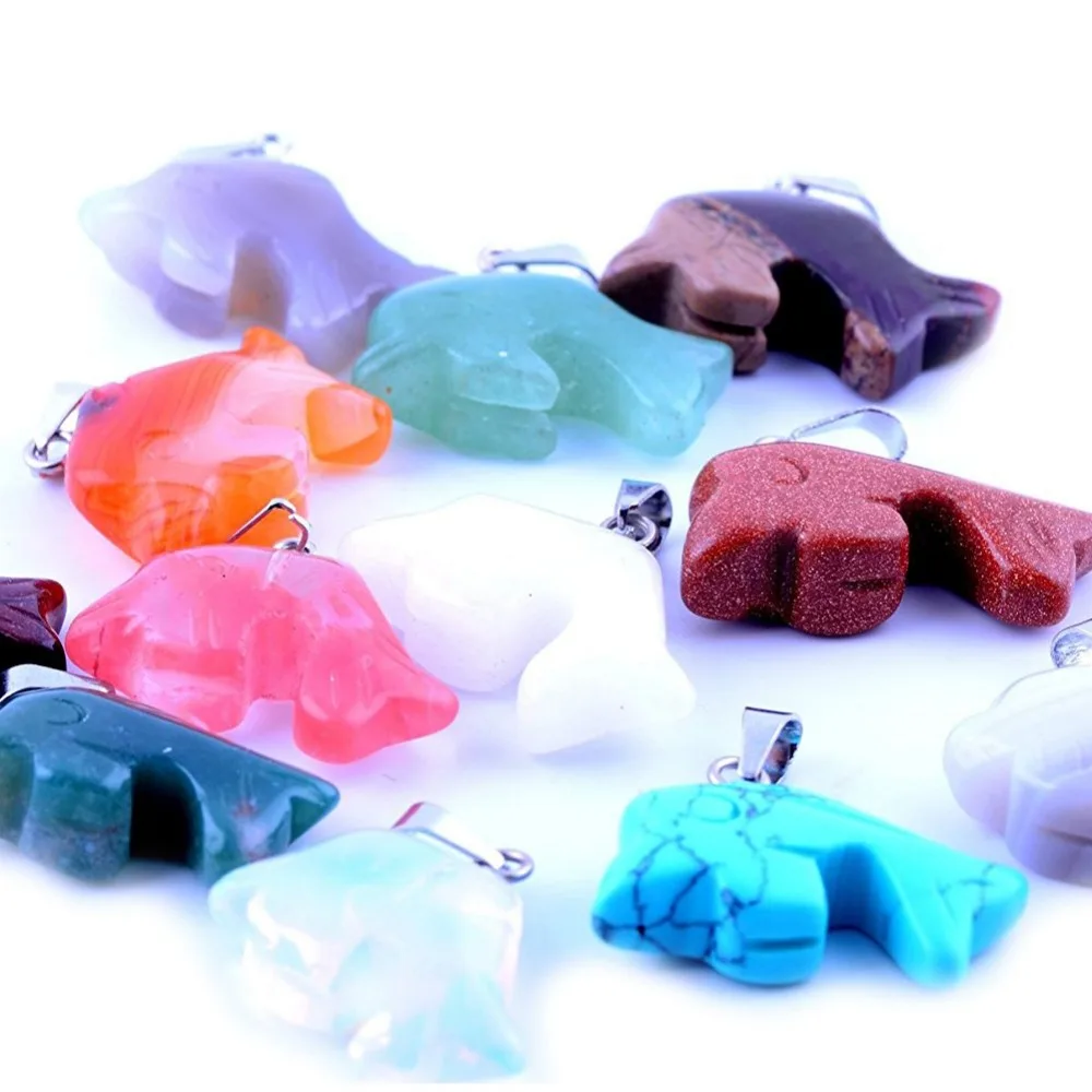 Wholesale Natural Stone Pendant 12Ppcs Assorted Healing Crystal Carved Dolphin Chakra Pendants For Necklace Jewelry Making | Украшения и