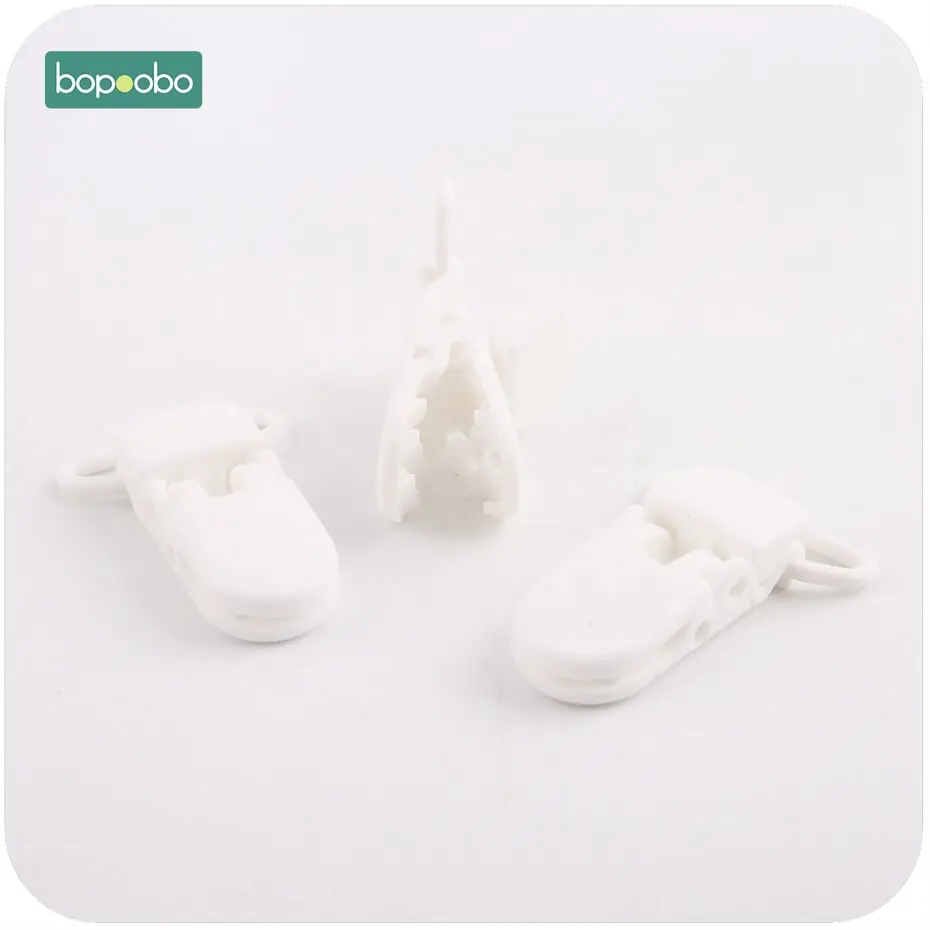 white clip Bopoobo/Детские аксессуары, зажимы для соски, 10 шт., цветные пластиковые зажимы для нагрудника, подарок для ребенка, сделай сам, материал, унисекс, модная соска - Цвет: white clip
