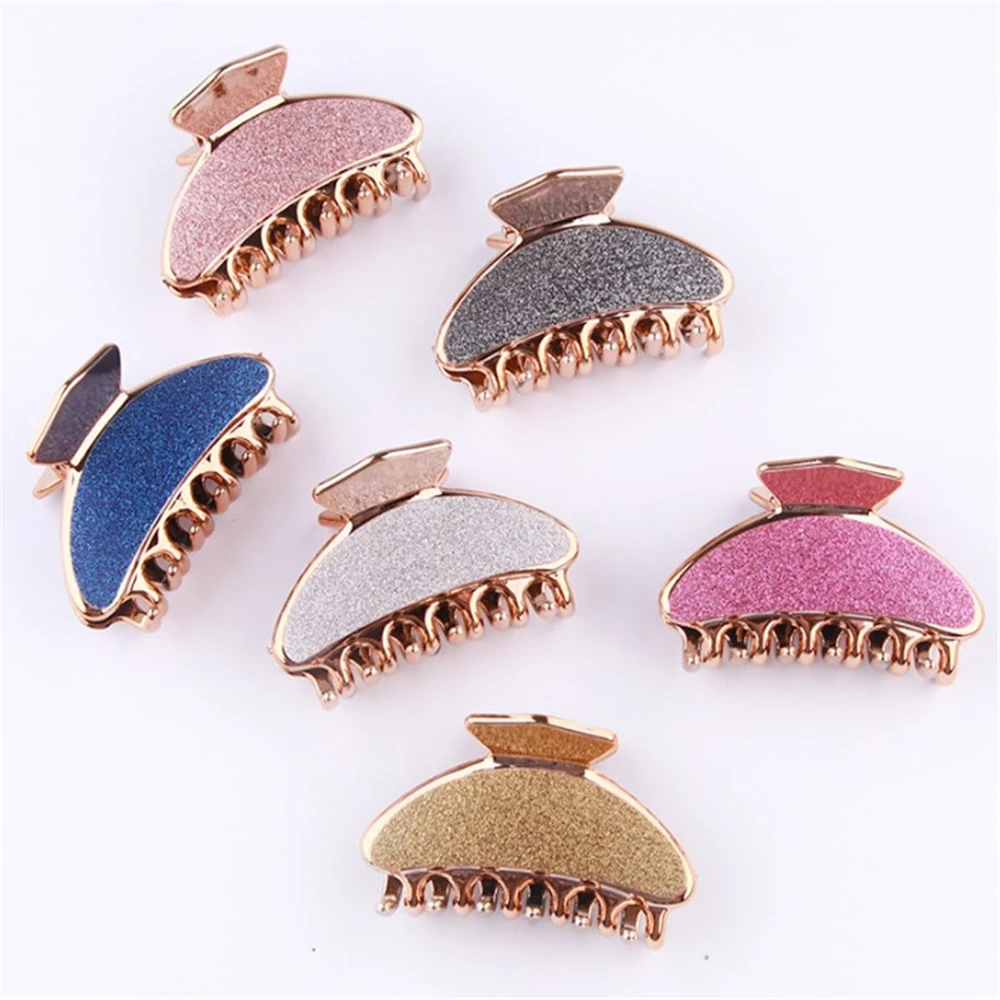 

1pc New Fashion Glitter Elegant Colorful Hair Clips Girls Crab Hair Claw Clamp Women Scrub Hair Accessories Headwear
