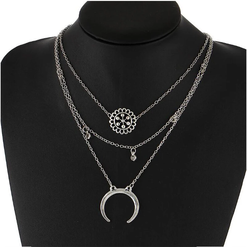 Ретро цветок тибетское серебряное многослойное искусственное 2017 популярное