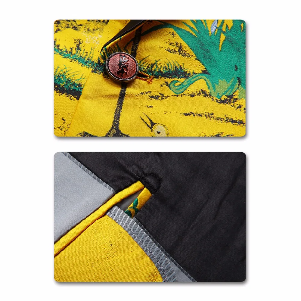 

Loldeal Black Yellow Blazer Men 2018 Slim Fit Floral Embroidery Blazer Jacket Shawl Collar Casual Suit Mens Prom Blazers