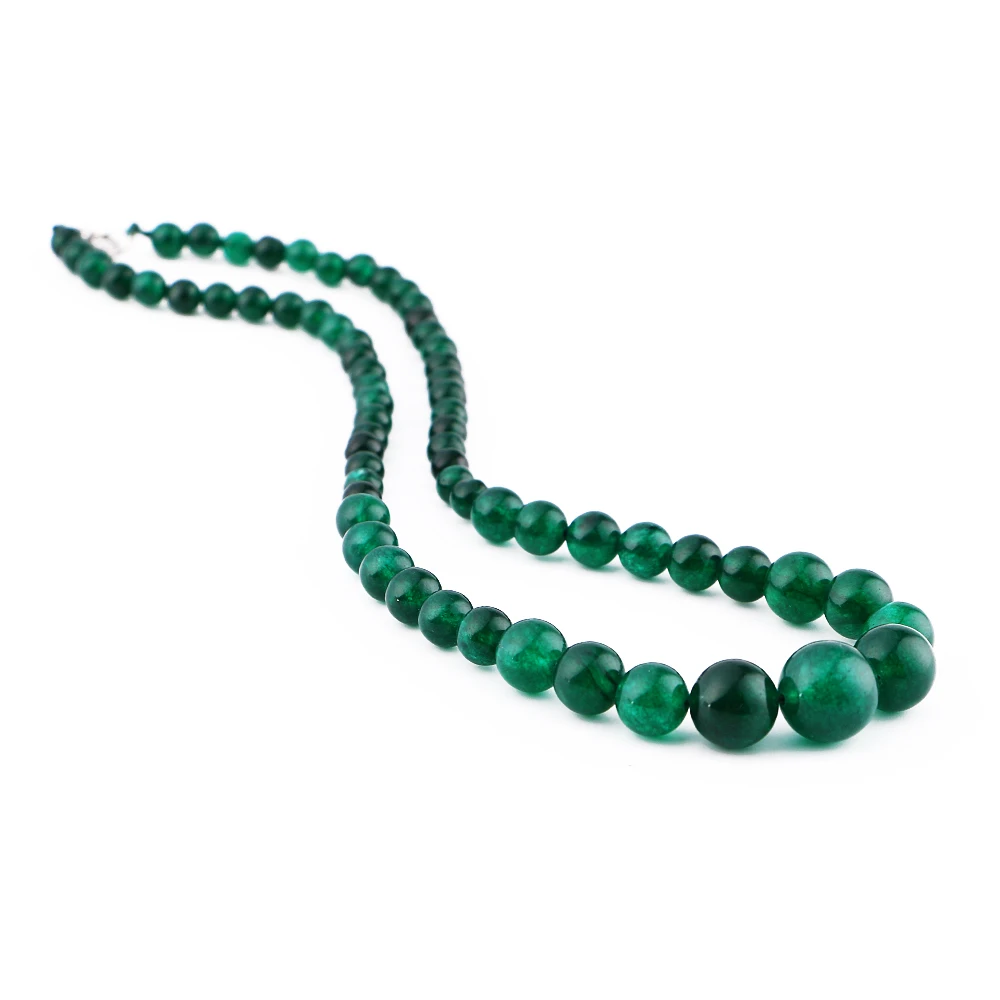 Натуральные камни круглые бусины зеленый агат ожерелье изготовление кристаллов