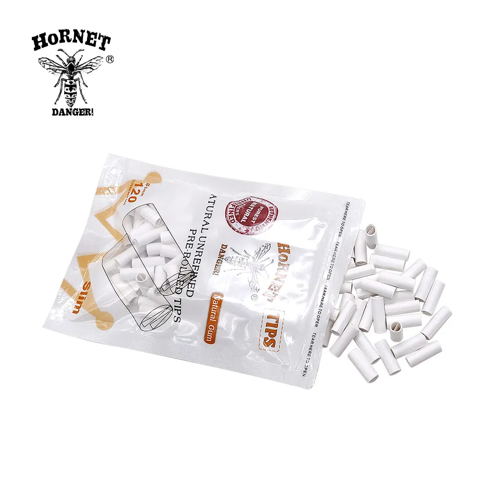 HORNET DANGER 120 x HORNET 6 мм/7 мм Слим предварительно свернутый натуральный нерафинированный сигаретный фильтр рулонные бумажные Наконечники 6 мм Тонкий прокатный фильтр