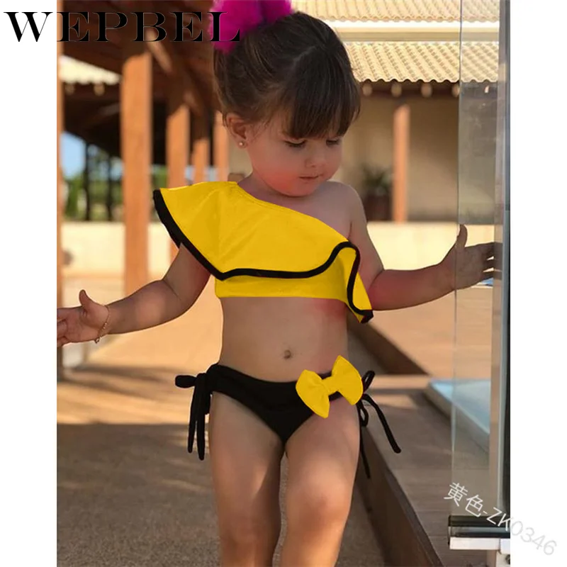 WEPBEL/детский купальный костюм из двух предметов для маленьких девочек милый
