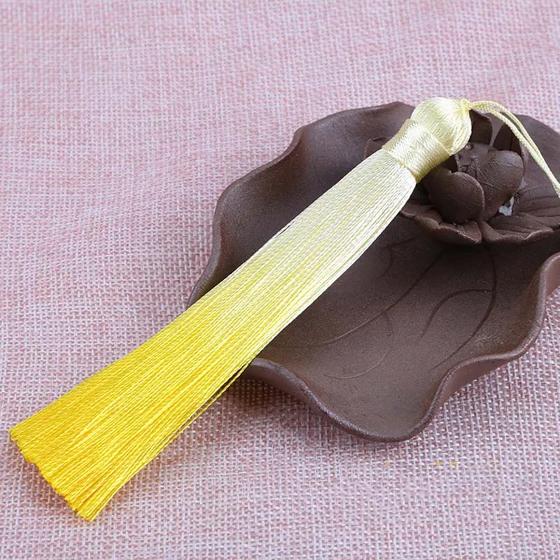 Gold Yellow Новинка, 12 см, китайская шелковая подвеска-талисман с бахромой, подвеска для сережек, сатиновые кисточки, шнуры, сделай сам, ювелирное изделие - Цвет: Gold Yellow