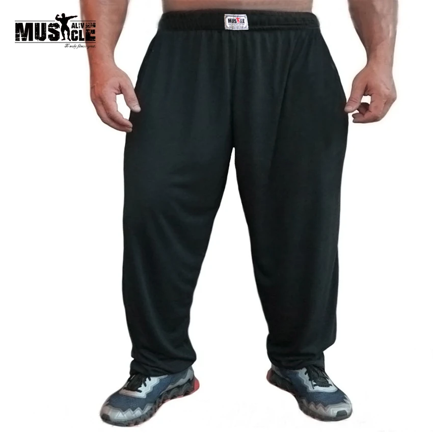 Men's  Bodybuilding Baggy Pants For Loose Comfortable Workout Trouser Lycra Cotton High Elastic Designed For Fitness,M,L,XL