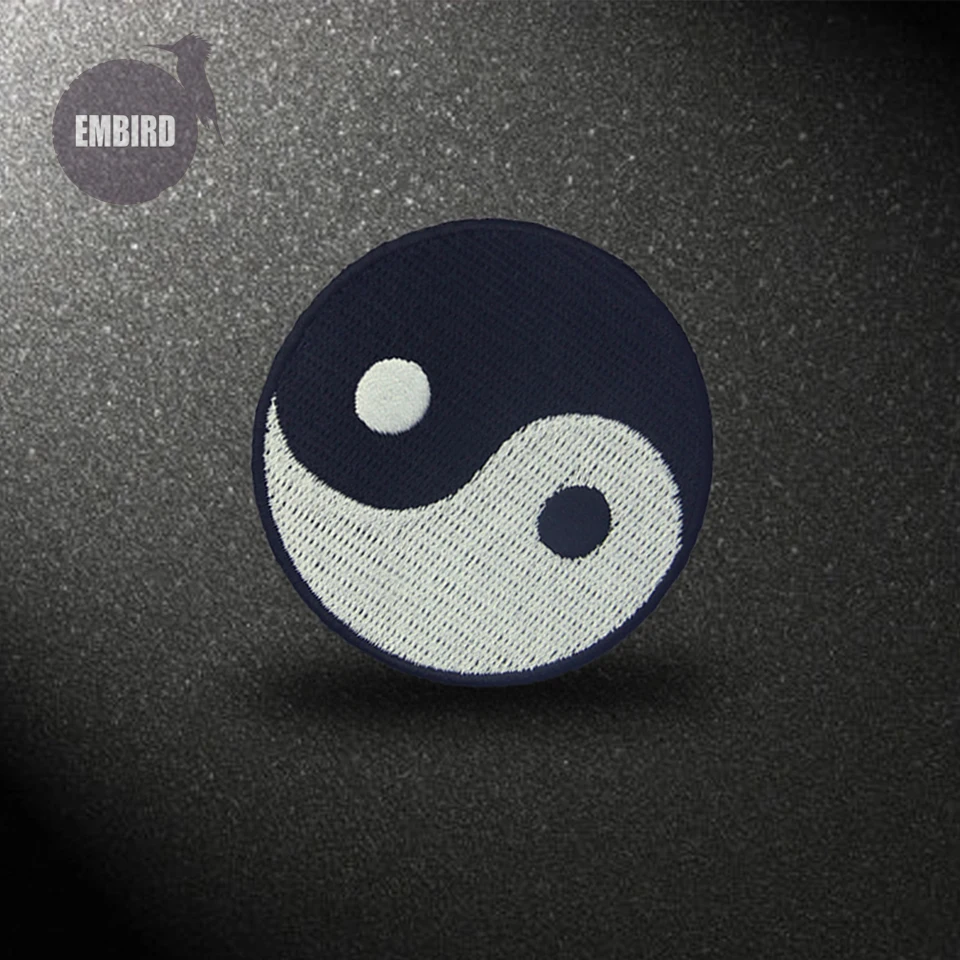 Нашивки с вышивкой клейкая лента для одежды Yin Yang экологичные 3D аппликации детей |