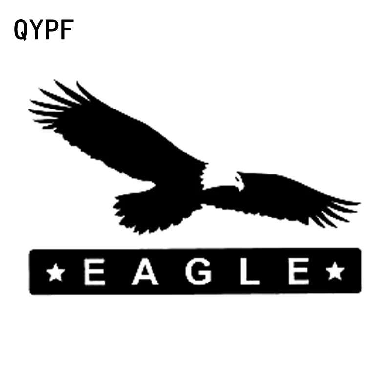 

QYPF, 15 см * 9,6 см, Летающий орел, птица, ястреб, животное, Виниловая наклейка для автомобиля, черный/серебряный цвет