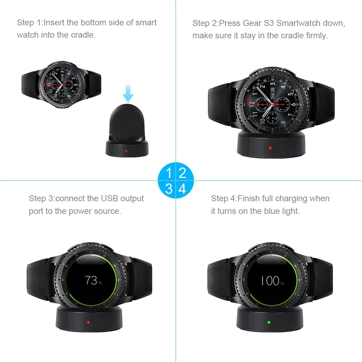 YSAGi samsung gear S3 cargador de reloj S2 base de carga reloj inteligente cargador