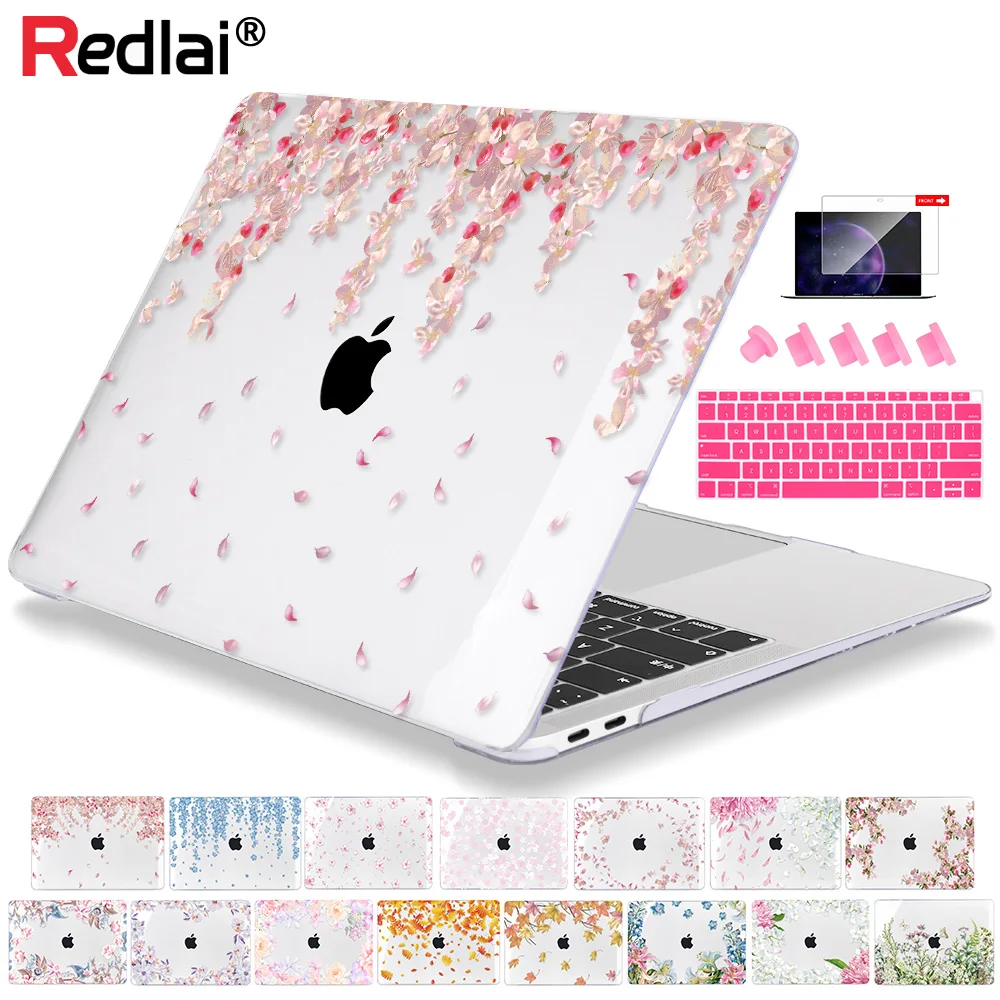 Flores de Cristal Case para Macbook Redlai Polegada A2179 A2337 2021 Pro Retina 15 16 Barra Toque A2141 A2338 A2251 Capa Air 13 A1932
