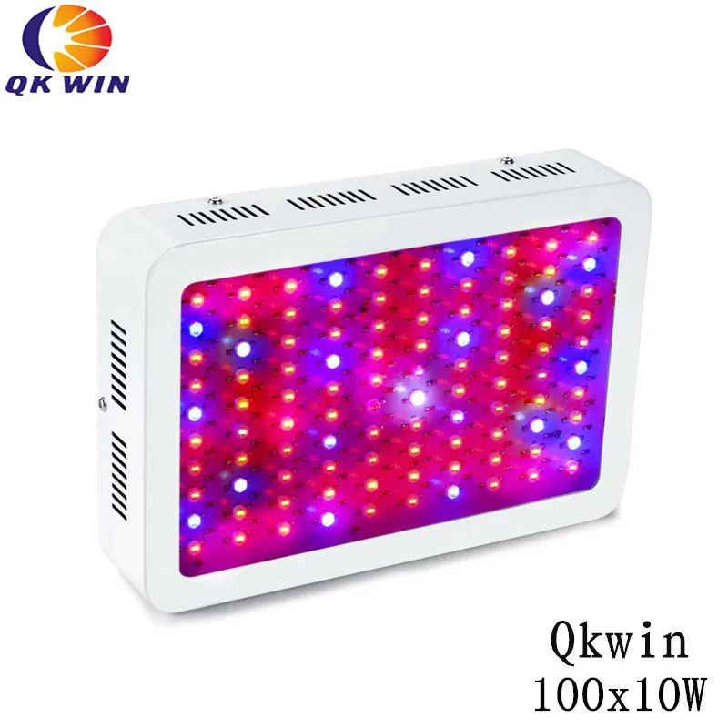 

Qkwin 1000W Led grow light 100x10W real 165W WITH high power double chip 10W led hydroponics lighting system full spectrum