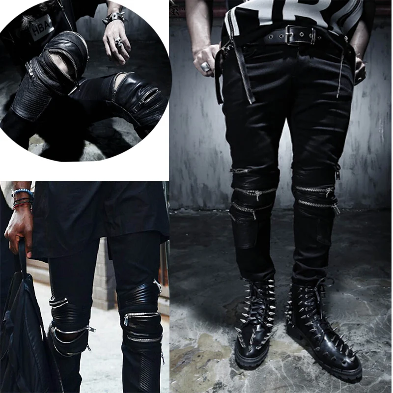 7 Размеры размера плюс Funky Япония панк Мужская Повседневная рубашка Slim Fit узкие PU