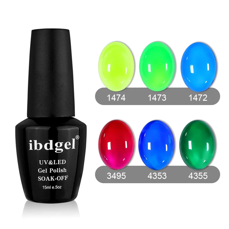 set 4 Ibdgel, 6 шт., полупрозрачная глазурь, УФ Гель-лак, Гель-лак для ногтей, 12 цветов, Янтарный стеклянный гель - Цвет: set 4