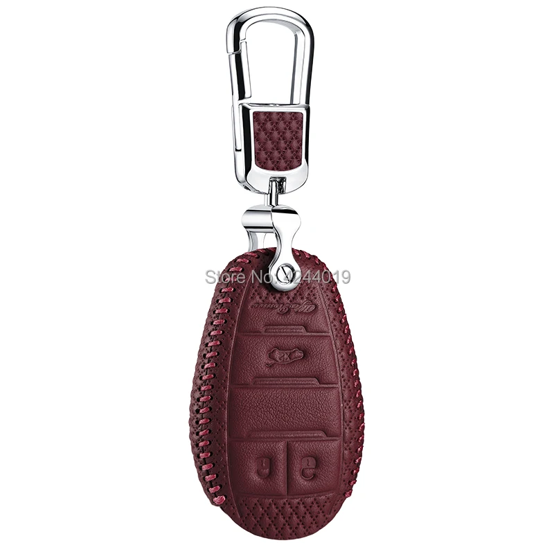 

LUCKEASY Car Keychain Keyring Key Bag Key Fob Central Key Cover For Alfa Romeo Giulia Stelvio 2017