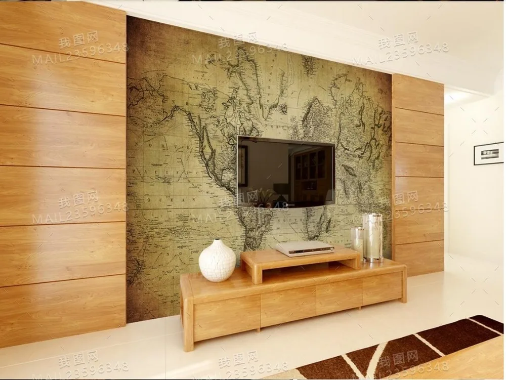 

Custom 3d photo wall murals Wallpaper HD vintage world map background wallpaper mural TV Background Wall paper room decoration