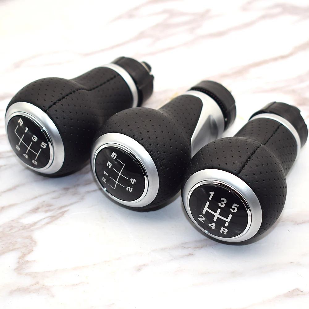 5/6 скоростная кожаная красная ручка переключения передач хромированная с