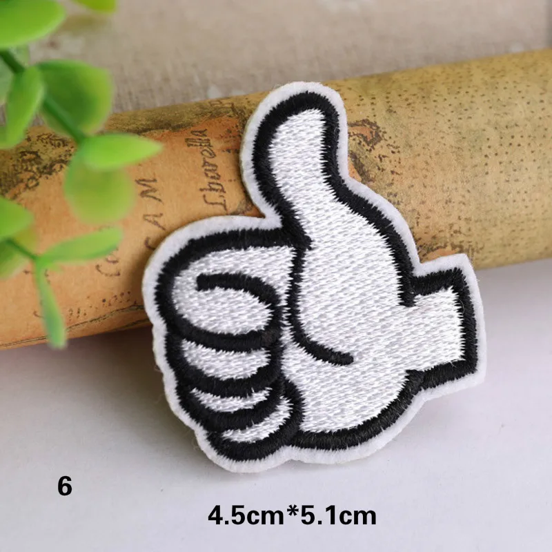 1 шт. жесты Ok Love Expression DIY значки с героями мультфильмов одежда вышитая нашивка