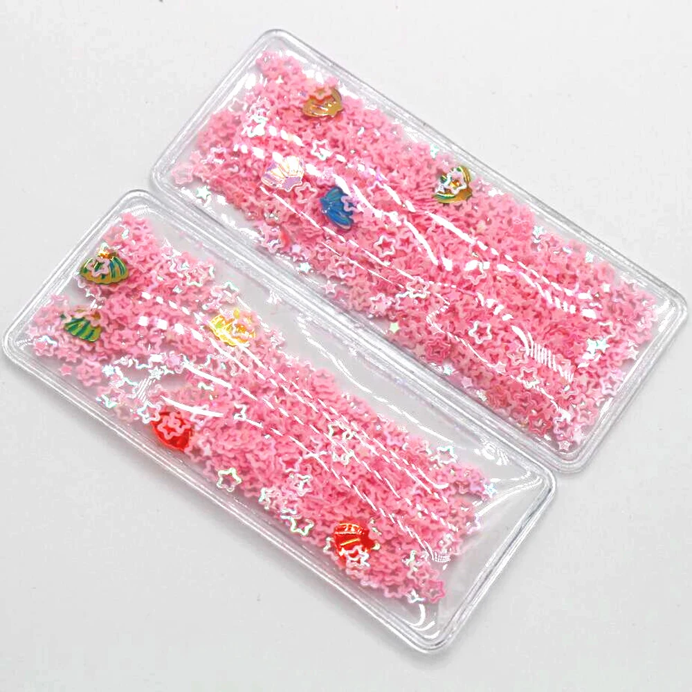 10pcs transparent plastic rectangular star 9cmx3.8cm colorful sequins hair clips DIY craft decorative clothing accessories mix | Дом и сад