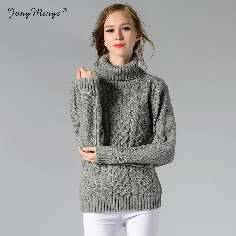 2019 Twisted Turtleneck Women Sweater Winter Warm Female Jumper Knitting Pullovers Top Autumn Long Sleeved Pull Femme | Женская одежда