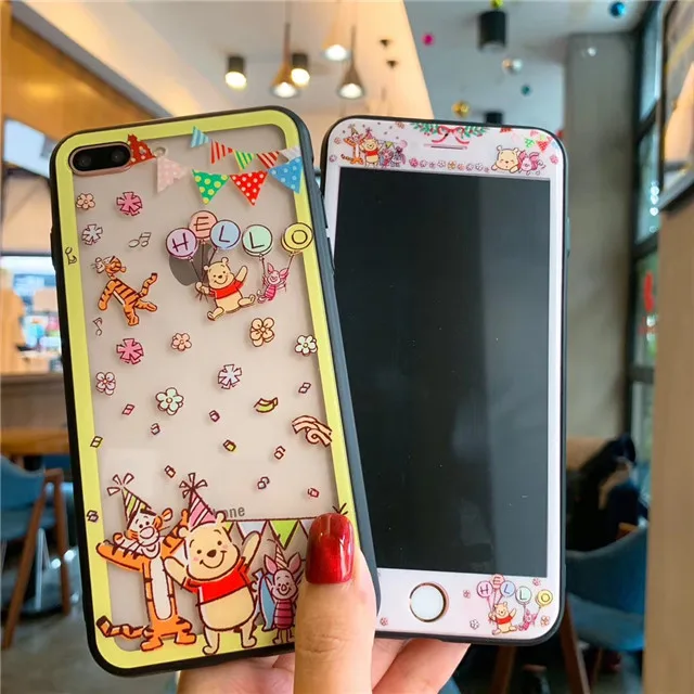 11 Защитная пленка для экрана, полное покрытие, стеклянная пленка для iPhone XS Max XR X 8 7 6 6s Plus, цельный мультяшный чехол из закаленного стекла для телефона - Цвет: 11