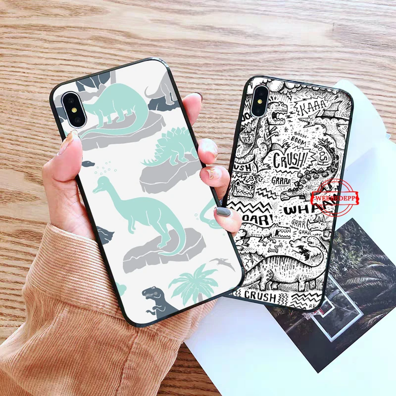 

Retro Dinosaur Silicone soft Case for iPhone 5 SE 5S 6 6S Plus 7 8 11 Pro X XS Max XR