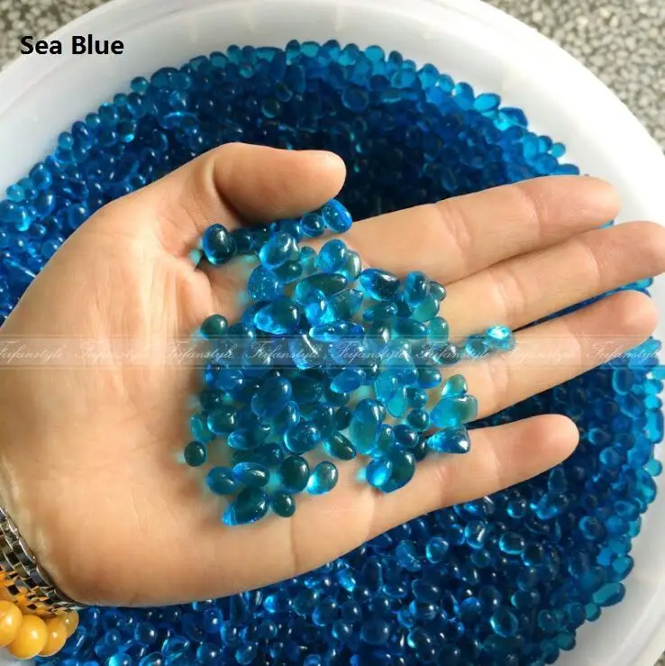 SeaBlue 50 г K5 голубой стеклянный гравий камень зеленый цветной глазурь рок аквариумный аквариум Декор натуральный кварц камни и кристаллы - Цвет: SeaBlue