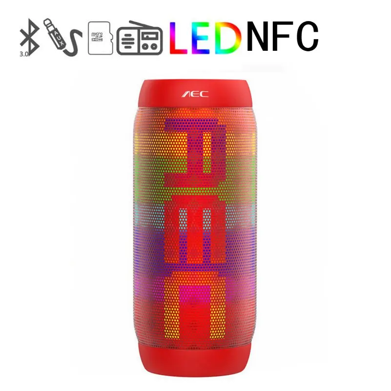 

LED Mini Dazzle Waterproof Portable Bluetooth Speaker BQ-615 Pro Wireless Super Bass Mini Speaker with Flashing Lights FM NFC