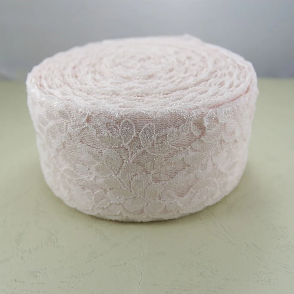 

Clearance 37 Yards Elastic Stretch Lace Trim Sewing 58mm Width Baby Pink Garment Elastic Lace H78