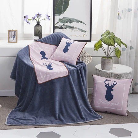 Cushion Blanket9 2 в 1 хлопок скандинавские Мультяшные олени складное лоскутное мягкое стеганое одеяло печатное квадратное домашнее офис автомобиль бросок диванная подушка под спину - Цвет: Cushion Blanket9