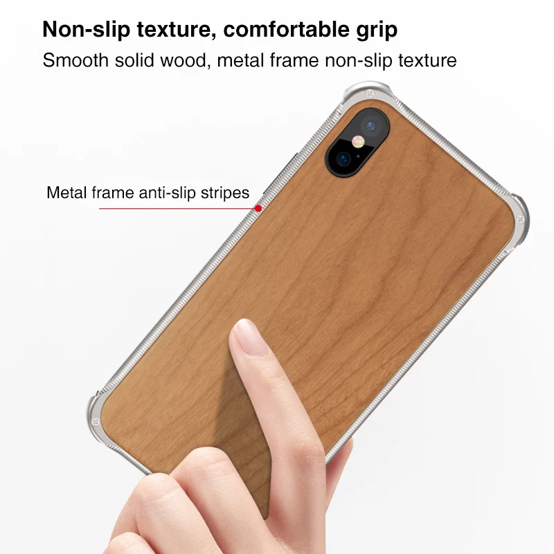 Для iphone XR Yashi серии дерево зерна металлический корпус задняя крышка защитный