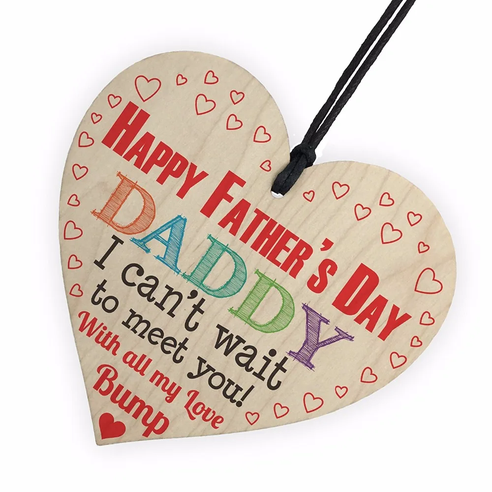 Meijiafei Happy Father's Day от Bump папочка папа дощечка с надписью деревянное сердце для