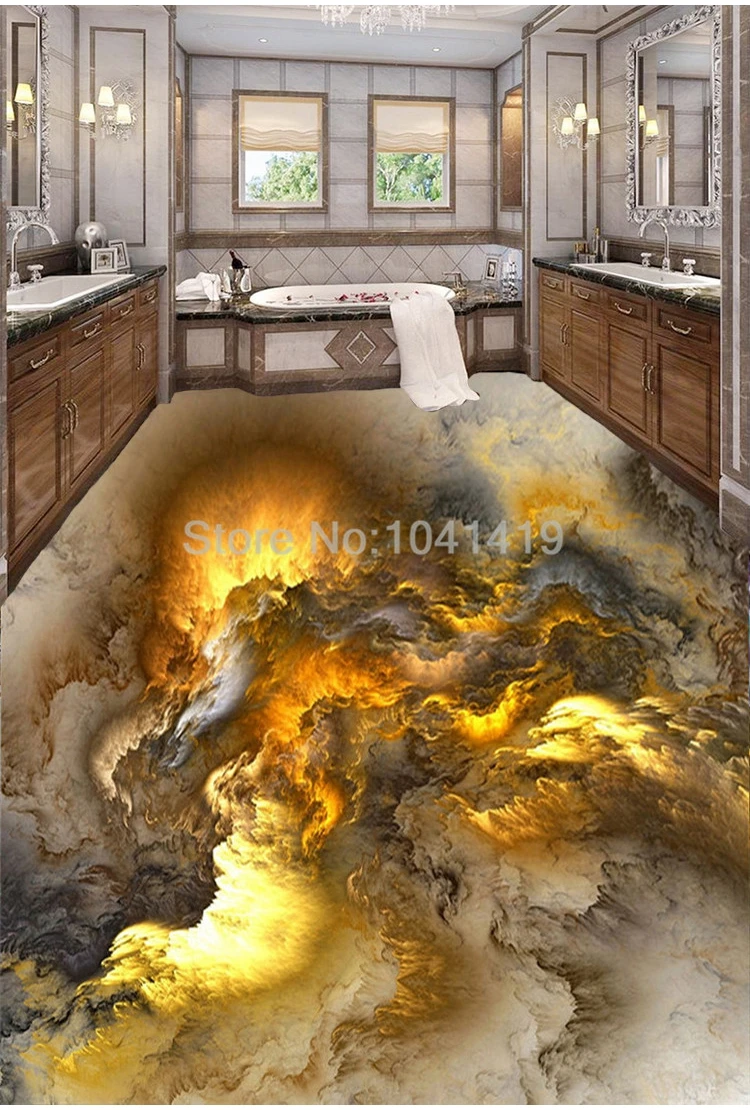 3D полы обои Современная Личность абстрактные облака 3D плитка для пола спальня ванная комната ПВХ самоклеющиеся Водонепроницаемый 3 D росписи