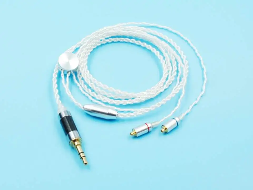 3.5mm Audio MMCX MMCX/2pin 0,78 мм обеспечивает высокую точность воспроизведения звука 4 пряди 19 Core посеребренные наушников сменный кабель(3,5 мм аудио/2,5 мм 4,4 мм сбалансированный - Цвет: 3.5mm Audio MMCX