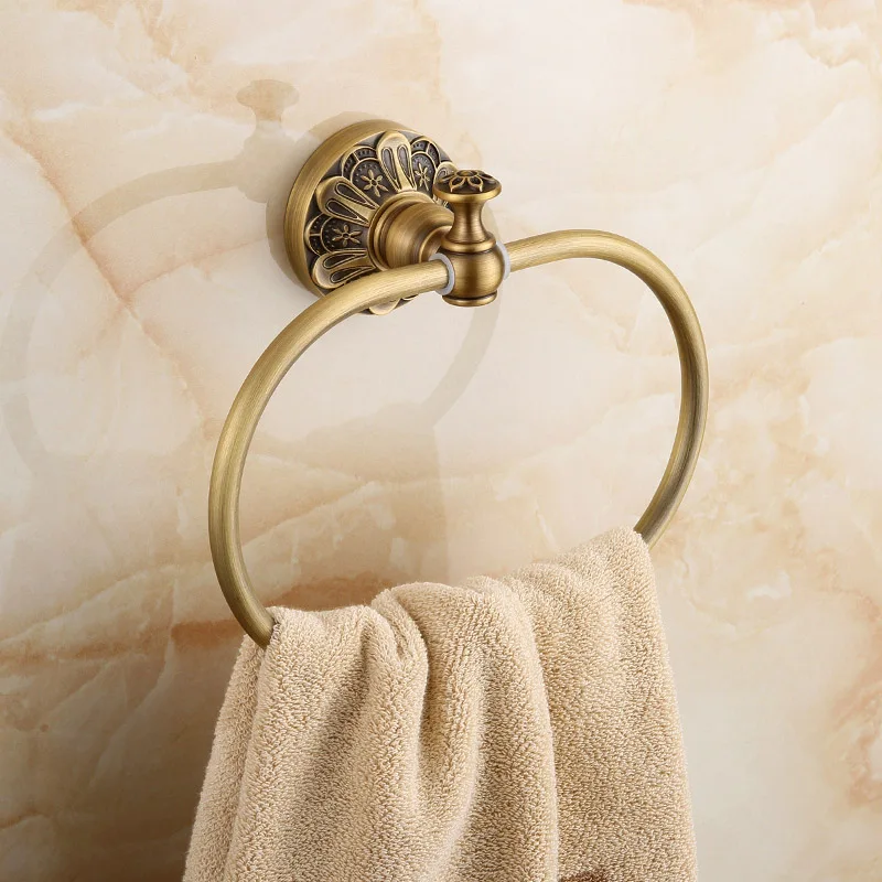 Towel Ring Античная бронза аксессуары для ванной комнаты все-в-одном посылка, вешалка для полотенец, кольцо для полотенец, держатель для туалетной щетки, крючок для халата, держатель для фена - Цвет: Towel Ring