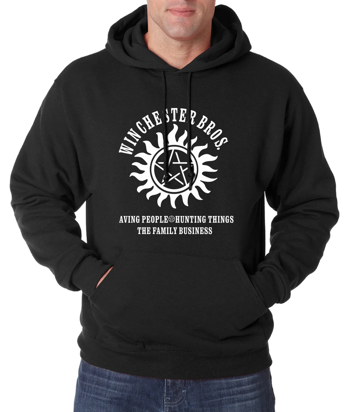 Мужская толстовка с капюшоном Supernatural winster флисовая в стиле хип хоп S 2XL весна Зима