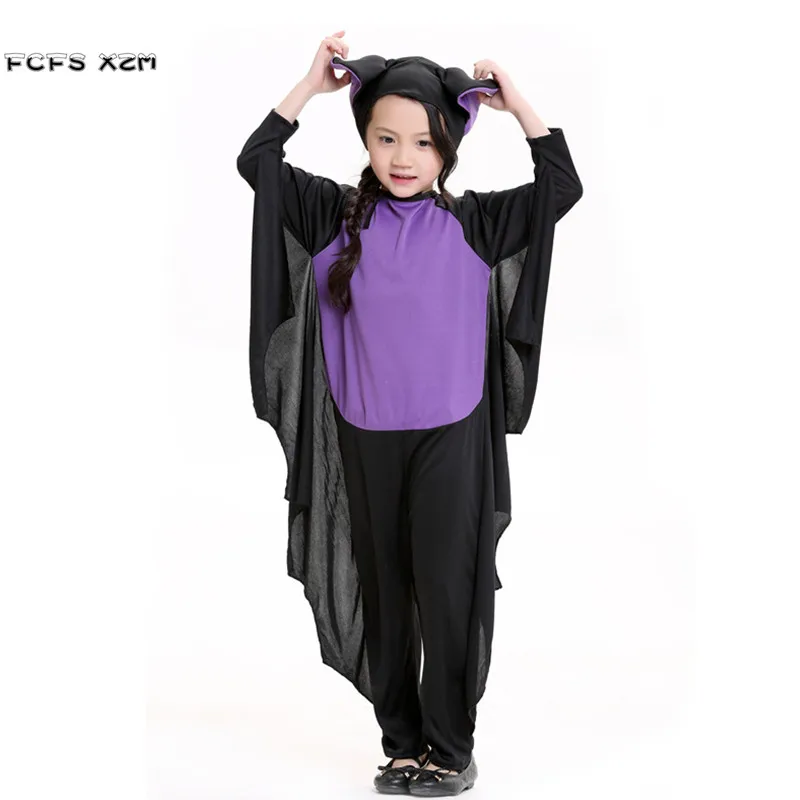 Костюм летучей мыши на Хэллоуин для девочек унисекс костюм животного детей