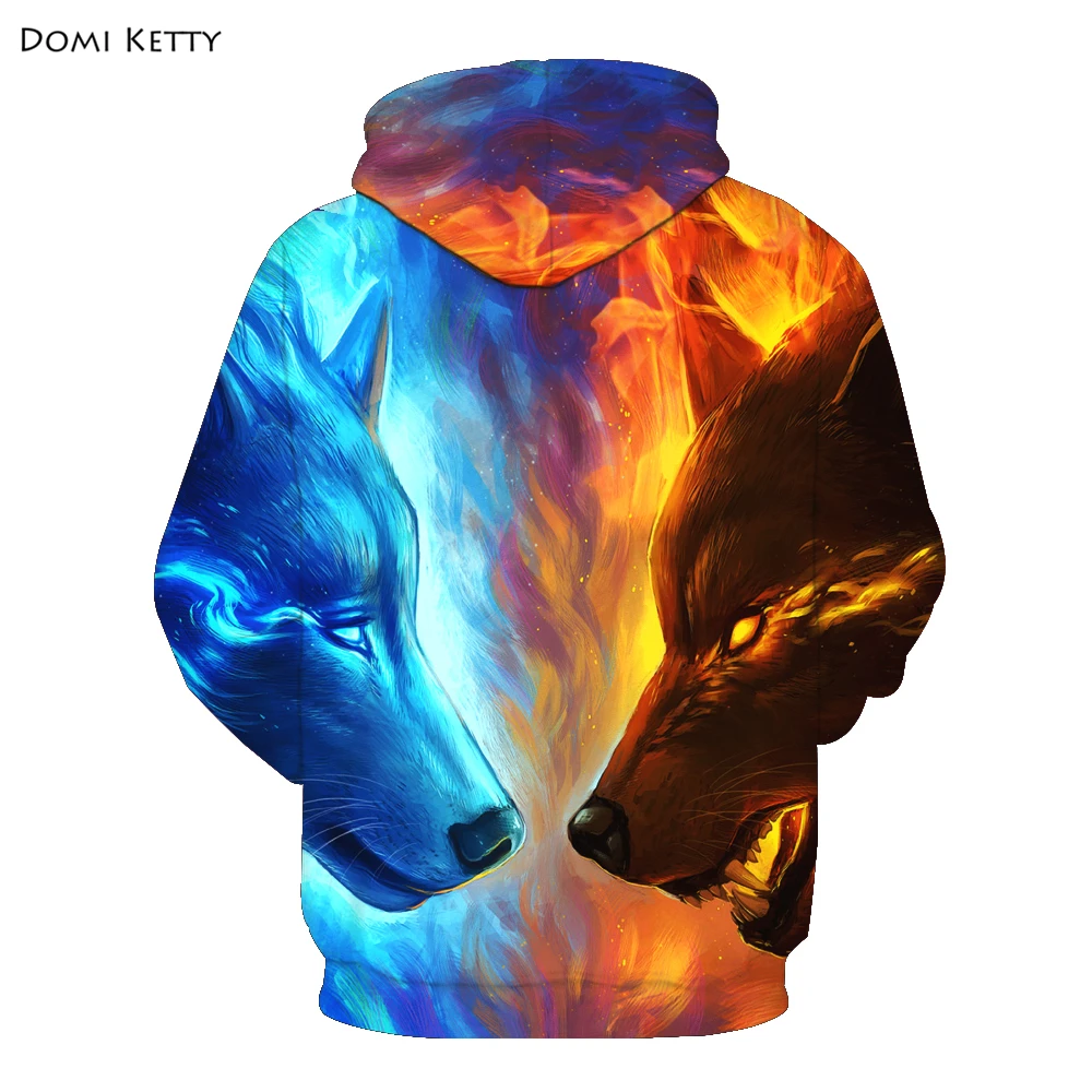 Domi Ketty/толстовки для мальчиков с принтом Ледяной огонь волк детские толстовки