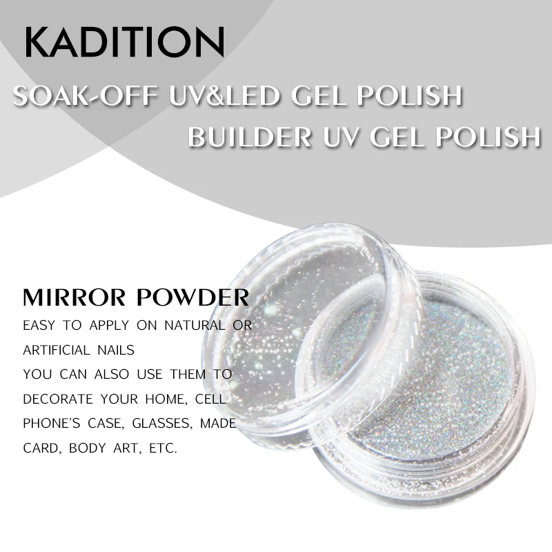 KADITION блеск для ногтей порошок голографический пигмент Сияющий сахар хром