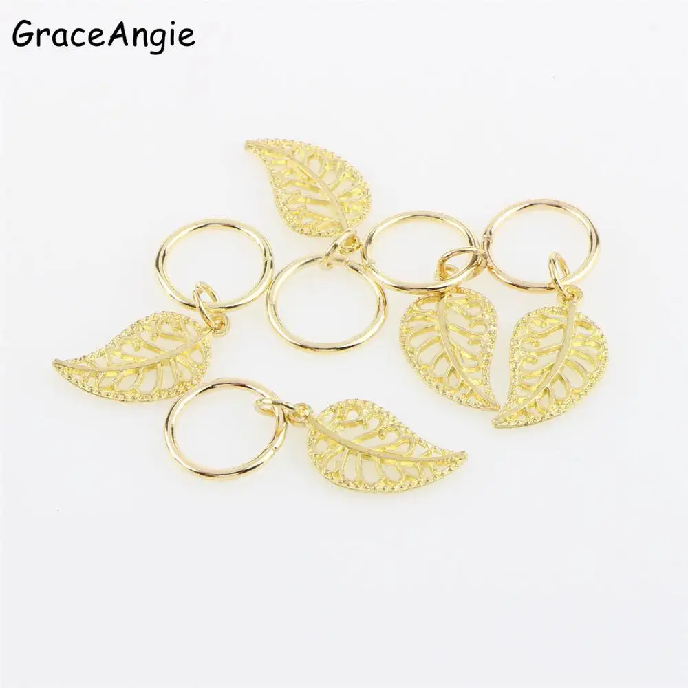 GraceAngie оптовая продажа 80 ⑤ упак. кольцо в форме листа из сплава DIY смешанный