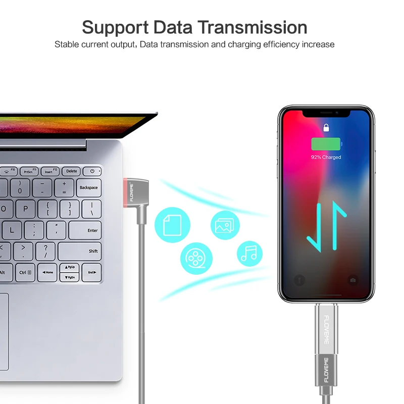FLOVEM Новый Мирко USB Разъем Магнит адаптер Micro к Тип C для iPhone Android освещения Зарядное