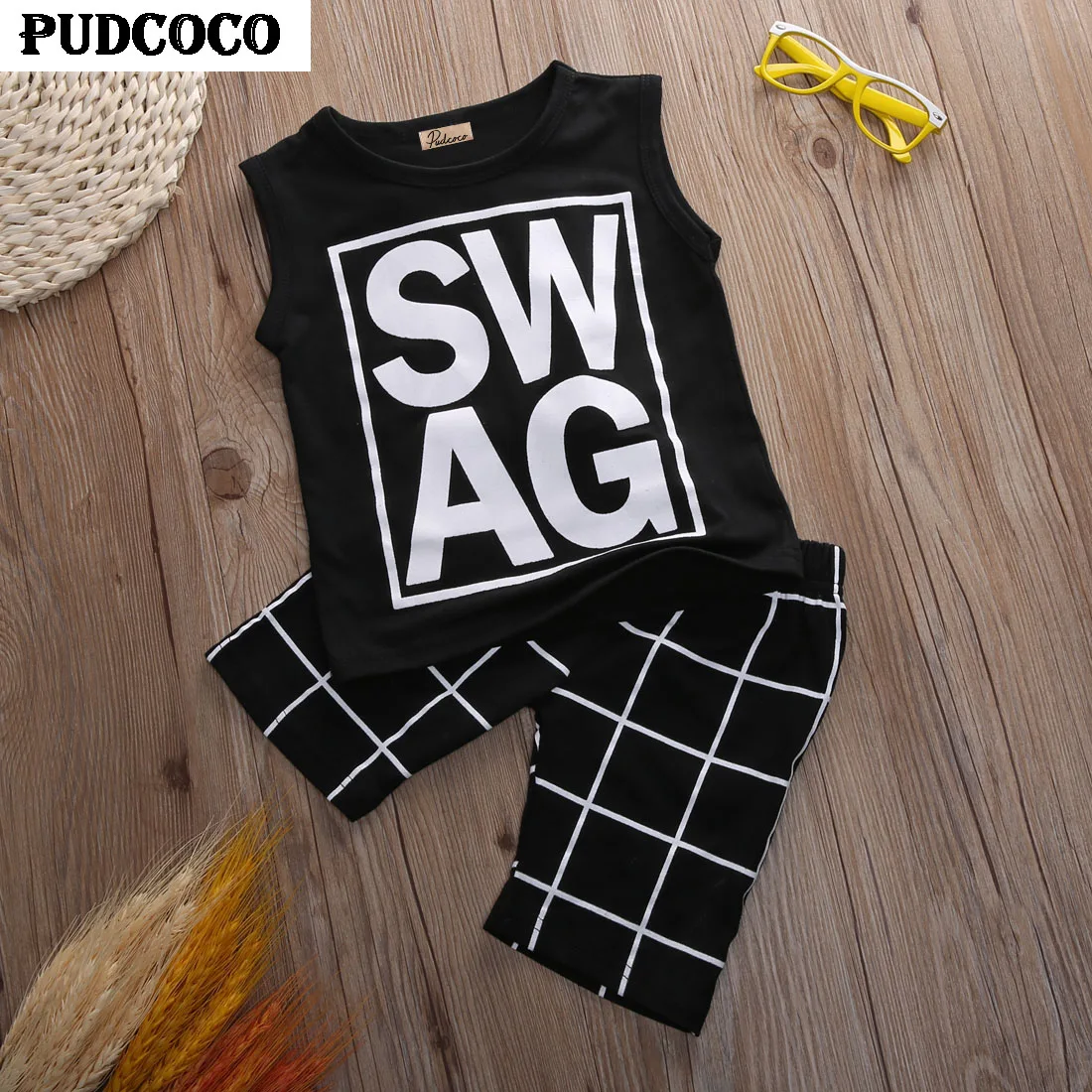 2 шт. футболка без рукавов и штаны в клетку | Детская одежда обувь