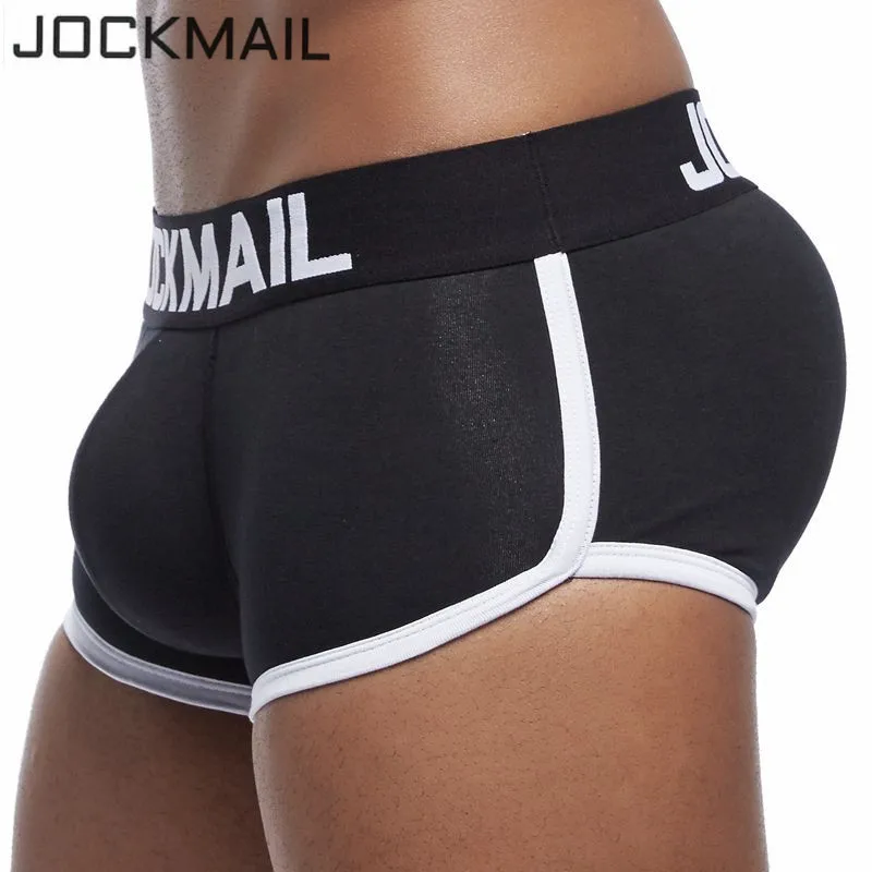 JOCKMAIL brand Gay mens underwear boxers pouch Front sexy push up cup bulge enhancing and Back hip Enhance the buttocks Bottom