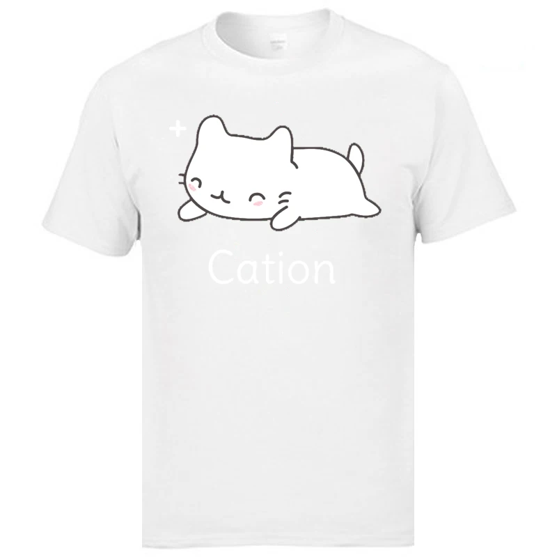

Science Lovers Cat Short Sleeve T-Shirt Kawaii Cat 3D Summer Autumn Round Collar Cotton Fabric T Shirt for Students Men Tees