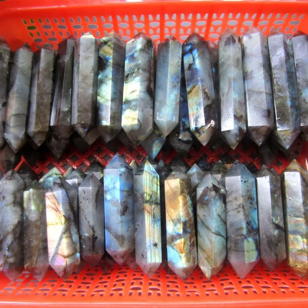 

natural good quality double points labradorite crystal wands labradorite stone