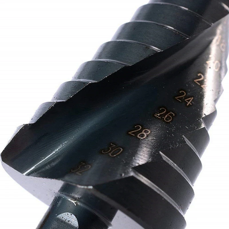 4 32 мм Φ Step Drill треугольный хвостовик сверло спиральный паз шаговый сердечник для