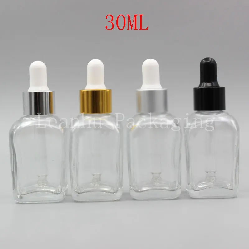 Cosmetic Clear Glass Bottle With Dropper, 30ml Homemade Empty Cosmetic Containers, Mini Sample Containers, Essential oil Bottles